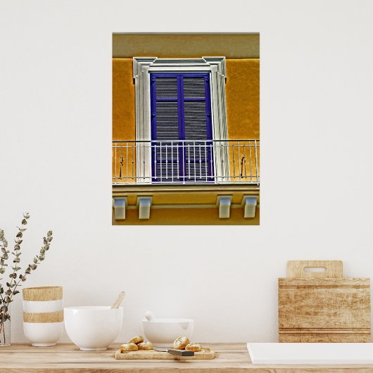 Italiaans venster en balkon poster (Keuken)