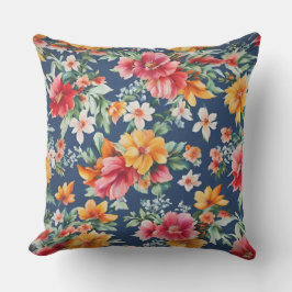 Italiaans verbazingwekkend zomer helder bloemmotie buitenkussen