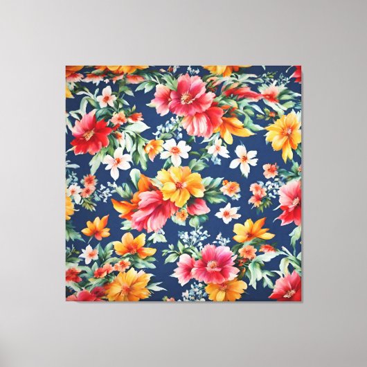 Italiaans verbazingwekkend zomer helder bloemmotie canvas afdruk (Voorkant)