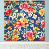 Italiaans verbazingwekkend zomer helder bloemmotie canvas afdruk (Insitu (Houten vloer))