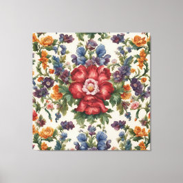 Italiaans verbazingwekkend zomer helder bloemmotie canvas afdruk