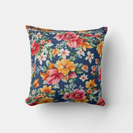 Italiaans verbazingwekkend zomer helder bloemmotie kussen