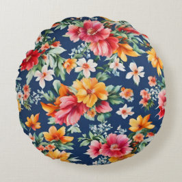 Italiaans verbazingwekkend zomer helder bloemmotie rond kussen