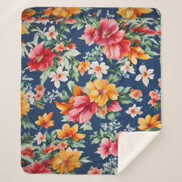Italiaans verbazingwekkend zomer helder bloemmotie sherpa deken