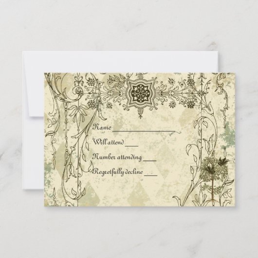  Italiaans Verdigris rsvp met enveloppen (Voorkant)