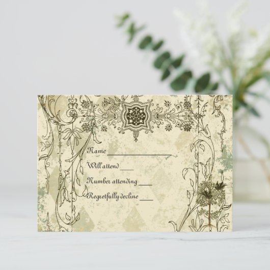  Italiaans Verdigris rsvp met enveloppen (Staand voorkant)