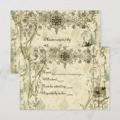  Italiaans Verdigris rsvp met enveloppen (Voorkant / Achterkant)