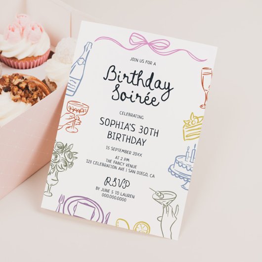 Italiaans verjaardagsfeest Soirée Kaart