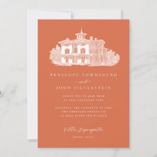Italiaans Villa Tekening Terracotta Sinaasappel br Kaart