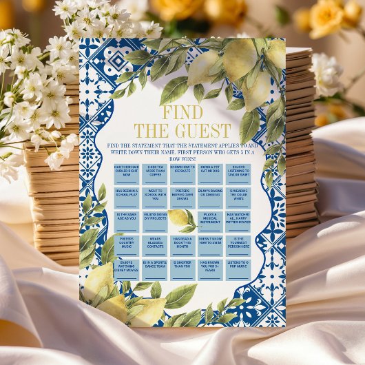 Italiaans Vind de Gast Bingo Verjaardag Spelkaart Kaart