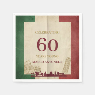 Italiaans Vintage 60ste Verjaardagsfeest Servet