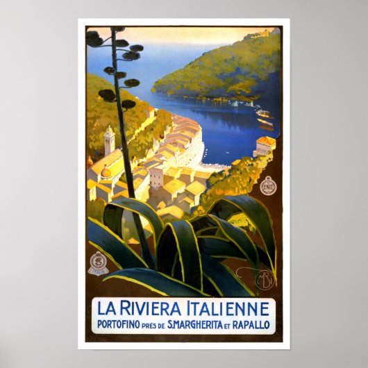Italiaans vintonijnse Riviera Poster (Voorkant)