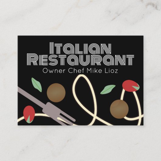 Italiaans Visitekaartje van het restaurant van Tru (Voorkant)
