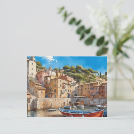 Italiaans vissersdorp briefkaart (Staand voorkant)