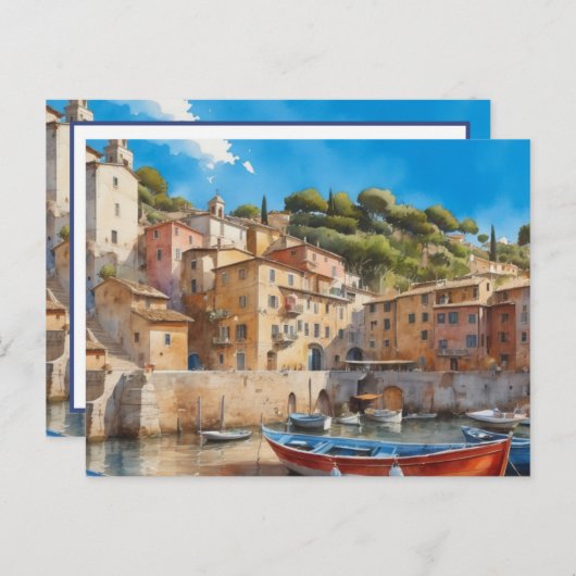 Italiaans vissersdorp briefkaart (Voorkant / Achterkant)