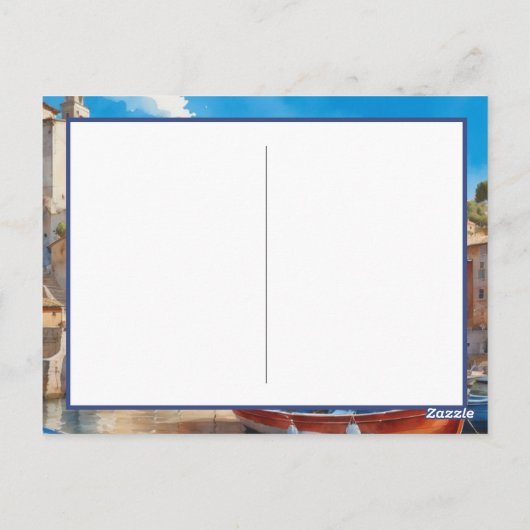 Italiaans vissersdorp briefkaart (Achterkant)