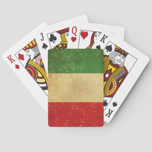 Italiaans vlag Grunge ontwerp Pokerkaarten (Achterkant)