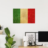 Italiaans vlag  Grunge ontwerp Poster (Thuiskantoor)