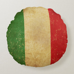 Italiaans vlag  Grunge ontwerp Rond Kussen