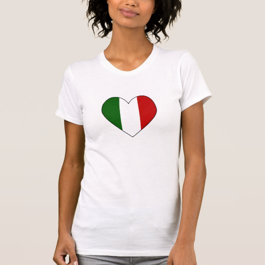 Italiaans Vlag Hart Valentijn T-shirt (Voorkant)