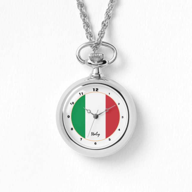 Italiaans Vlag & Italië trendy mode / design horlo Horloge (Voorkant)