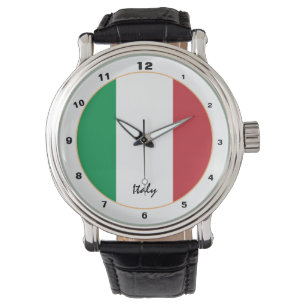 Italiaans Vlag & Italië trendy mode / design horlo Horloge