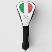 Italiaans Vlag & Monogrammed Golfclubs Hoesjes Golfheadcover (Voorkant)