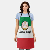 Italiaans vlag Nonna Custom Photo Sauce Day Schort (Gedragen)