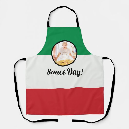Italiaans vlag Nonna Custom Photo Sauce Day Schort (Voorkant)