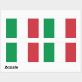 Italiaans Vlag Rechthoek Glanzende Stickers (Vel)