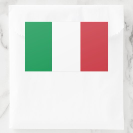 Italiaans Vlag Rechthoek Glanzende Stickers (Tas)