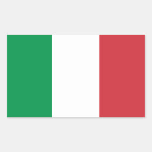 Italiaans Vlag Rechthoek Glanzende Stickers