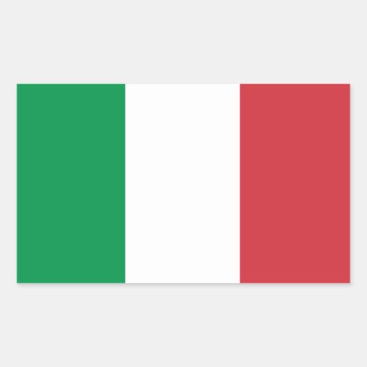 Italiaans Vlag Rechthoek Glanzende Stickers (Voorkant)
