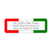 Italiaans Vlag Restaurant Etiket (Voorkant)