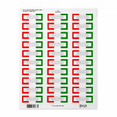 Italiaans Vlag Restaurant Etiket (Full Sheet)