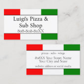 Italiaans Vlag Restaurant Visitekaartje (Voorkant / Achterkant)