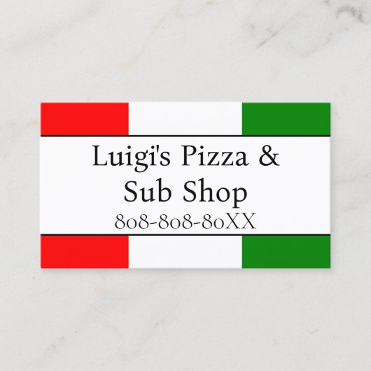 Italiaans Vlag Restaurant Visitekaartje (Voorkant)
