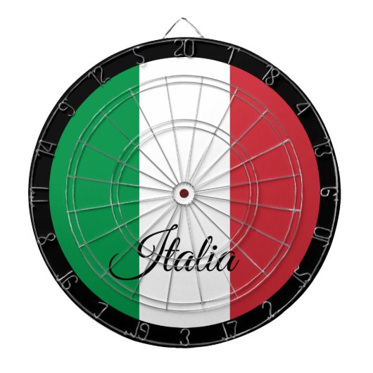 Italiaans vlagdartboard en Italiaans darts/spelbor Dartbord (Voorkant)