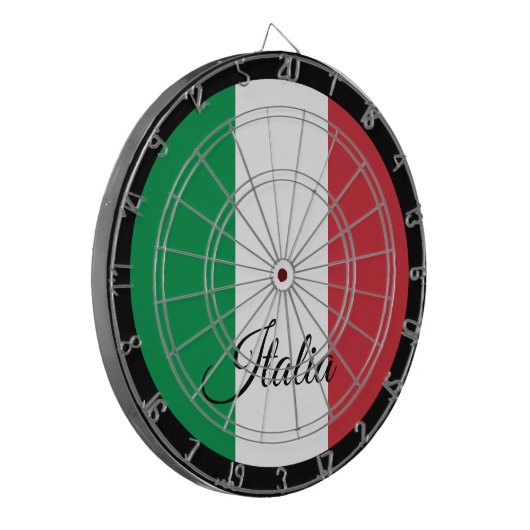 Italiaans vlagdartboard en Italiaans darts/spelbor Dartbord (Voorkant Links)