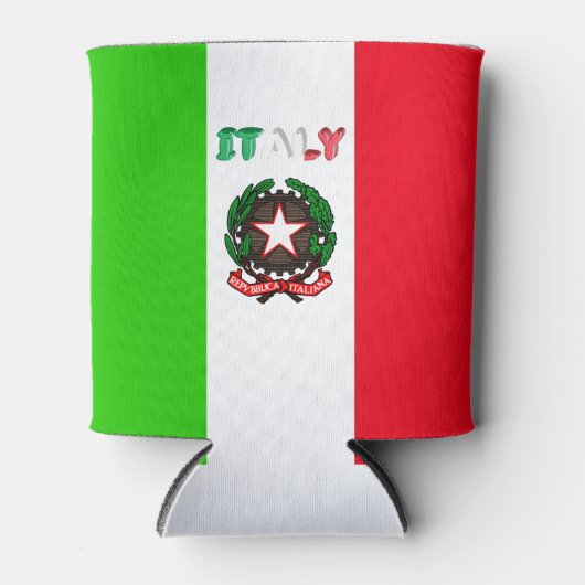 Italiaans vlagembleem blikjeskoeler (Voorkant)