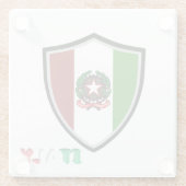 Italiaans vlagembleem glazen onderzetter (Achterkant)