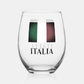  Italiaans vlaggedouane stemless wijnglas Wijnglas Zonder Voet (Achterkant)