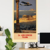 Italiaans  vliegtuig en Brindisi Istanbul Poster (Thuiskantoor)