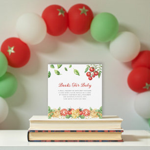 Italiaans Voedsel Thema Baby Shower Boeken voor Ba Informatiekaartje