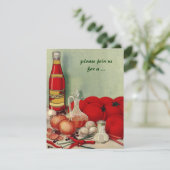  Italiaans voedsel, uitnodiging van de kookpartij (Staand voorkant)