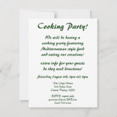  Italiaans voedsel, uitnodiging van de kookpartij (Achterkant)