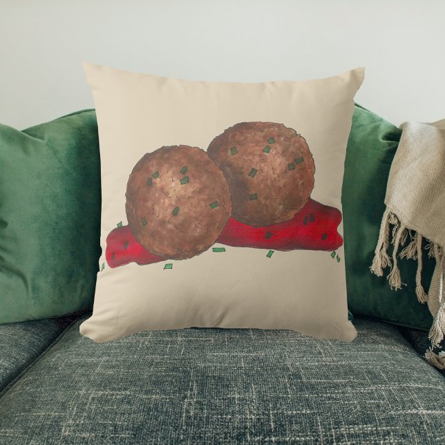 Italiaans voedselgehakt Marinara Sauce Koken Kussen (Meatballs marinara pillow)