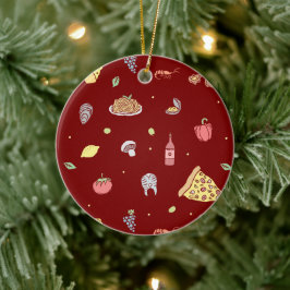 Italiaans voedselpatroon. Naadloze Italiaanse voed Keramisch Ornament