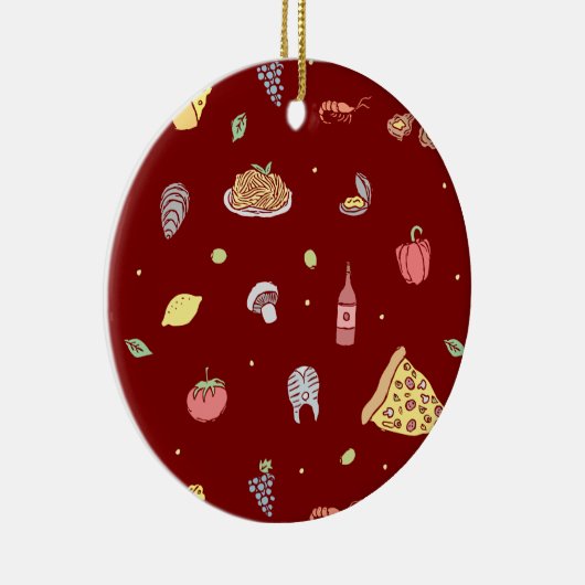 Italiaans voedselpatroon. Naadloze Italiaanse voed Keramisch Ornament (Rechts)