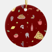 Italiaans voedselpatroon. Naadloze Italiaanse voed Keramisch Ornament (Voorkant)